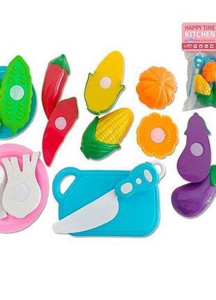 Дитяча іграшка продукти що розрізаються на липучці, дощечка, ніж, тарілка 2 шт 998-7a  кул., 22-25-5 см.