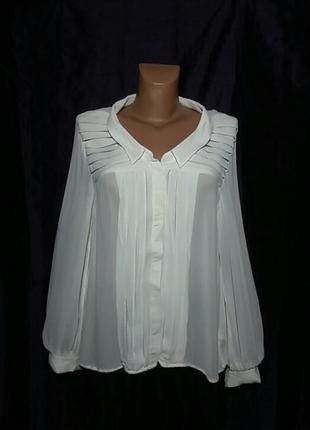 Блуза белого цвета свободного кроя в романтичном стиле. креп шифон.