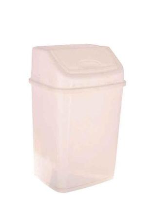 Відро пл. 4,2л для сміття з поворотною кришкою біле тм консенсус