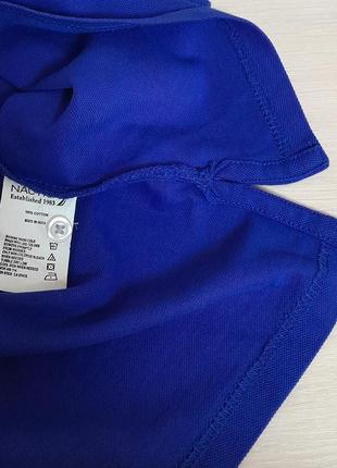 Стильне бавовняне поло синього кольору nautica made in india, 💯 оригінал, блискавичне надсилання5 фото