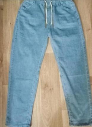 Новые модные лёгкие и тонкие джинсы светло голубые,стрейч,52-54р.( 35)4 фото