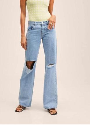 Джинси літні з дірками джинсы летние wide lrg широкі джинси кльош, клеш джинсы