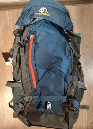 Туристический рюкзак 50л - 55л (модель weikani 65) + влагозащитный чехол