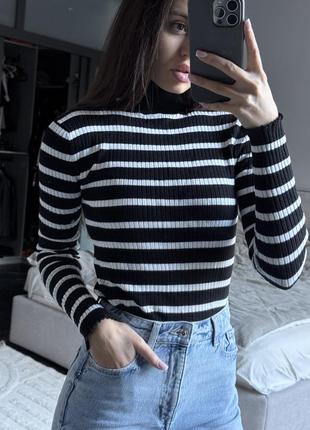 Гольф водолазка зара смужка zara полоска