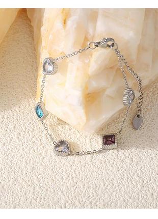 Браслет из нержавеющей стали с фианитами