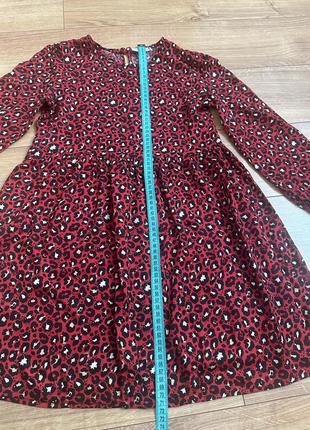 Леопардовое детское платье с длинным рукавом на 10 лет4 фото