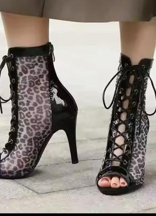 Хілси 9,5 см леопард high heels взуття для танців хилсы4 фото