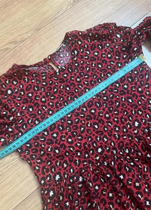 Леопардовое детское платье с длинным рукавом на 10 лет5 фото