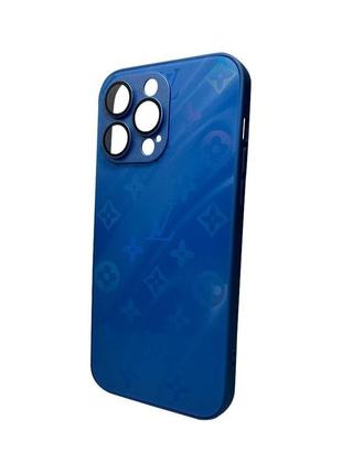 Чохол для смартфона ag glass gradient lv frame for apple iphone 13 pro max navy blue
