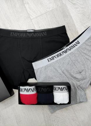 Набір чоловічих трусів 3-5 шт. боксерів emporio armani повномірна подовжена модель