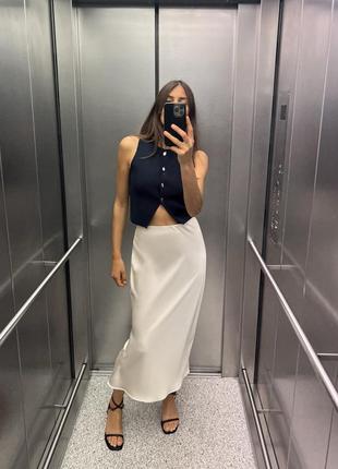 Сатиновая юбка zara