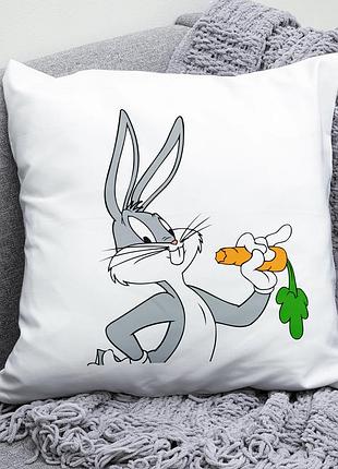Декоративна подушка плюшева подарунок з принтом багз банні bugs bunny
