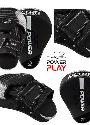 Лапы боксерские гнутые тренировочные для бокса и единоборств боксеров ударов тренерские черно-белые