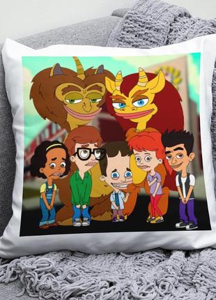 Декоративна подушка плюшевий подарунок з принтом великий рот big mouth