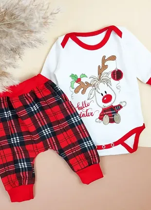 Детский новогодний комплект с оленем