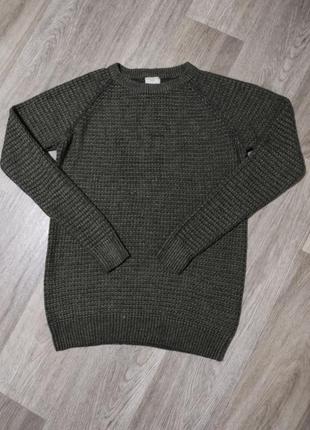 Чоловічий светр кольору хакі/ easy/кофта/жовтогарячий одяг/світшот/