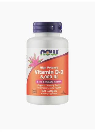 Дієтична добавка "вітамін д-3" now foods vitamin d-3 5000 iu structural support