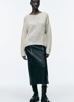 Шерстяной вязаный свитер zara