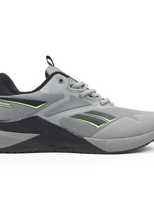 Кросівки чоловічі reebok nano x2 fleece light gray black