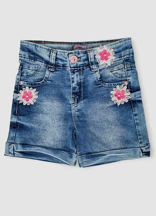 Шорти джинсові для дівчинки  -уцінка, колір синій, 247r10001-u-3
