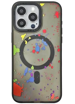 Чехол tpu+pc flush with magsafe для apple iphone 15 pro (6.1") titanium black