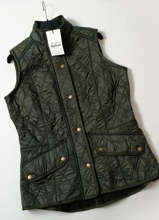 Брендовий стьобаний жилет barbour на флісі