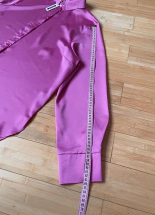 Рожева шовкова(шт.шовк)блуза-сорочка9 фото