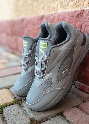 Plus Portable II 078392 01 Puma Black серые с салатовым пума кроссовки мужские ботинки сапоги низкие теплые на флисе термо зимние осенние водонепроницаемые