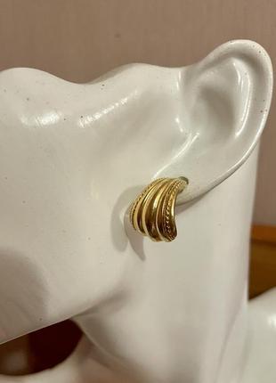 Avon винтажные серьги круассаны полумесяцы золотистые американский винтаж