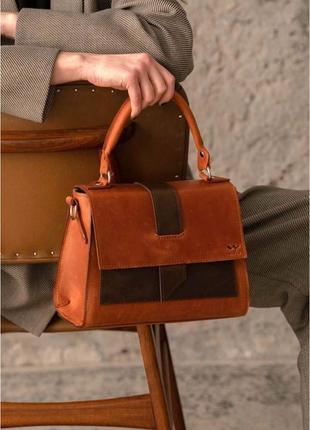 Сумка женская натуральная кожа коньячно-коричневая ester