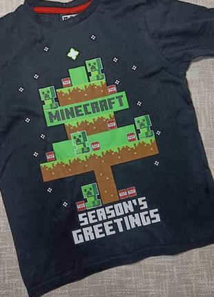 Футболка minecraft. черная футболка с принтом креппер minecraft.