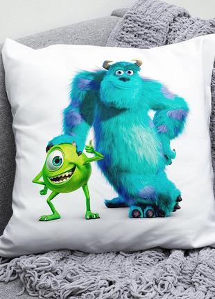 Декоративна подушка плюшевий подарунок з принтом корпорація монстрів monsters, inc
