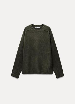 Однотонний трикотажний светр soft-touch zara