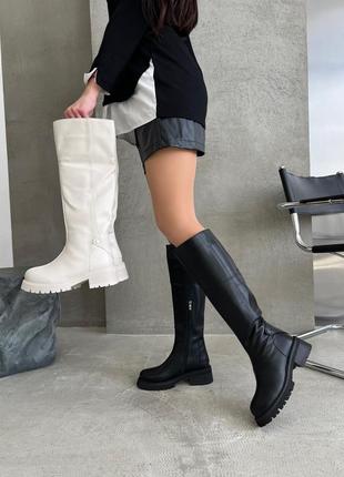 Женские зимние кожаные сапоги