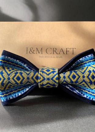 Краватка-метелик i&m craft жовто-синій з українською вишивкою (05010244u)