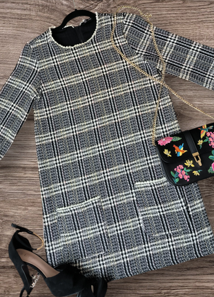 Платье платье платье zara платье твидовое твидовое твидовое теплое платье