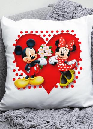 Декоративна подушка плюшевий подарунок з принтом міккі маус mickey mouse