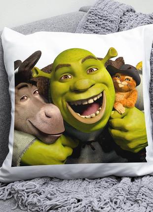 Декоративна подушка плюшевий подарунок з принтом шрек shrek