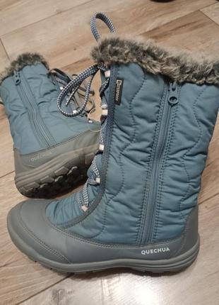 Детские сапоги sh500 x-warm для зимнего туризма водонепроницаемые quechua 35 размвр