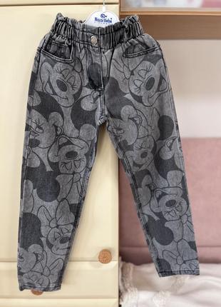 Серые джинсы Disney 128см