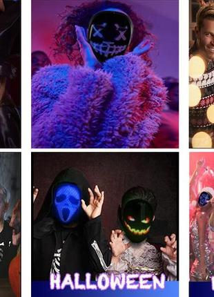 Маска интерактивная lcd bluetooth с проекцией статических и динамических изображений...