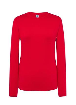 Женский красный лонгслив jhk lady comfort, размер xl, с длинными рукавами и круглым вырезом