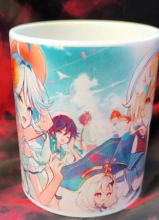Чашка аниме genshin impact геншин импакт райден фурина обмен мавуика находа венти итер