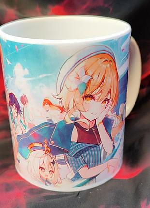 Чашка аниме genshin impact геншин импакт райден фурина обмен мавуика находа венти итер
