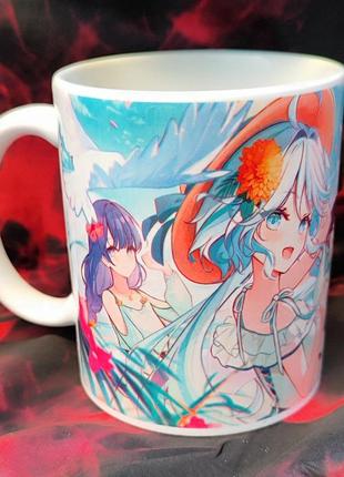 Чашка аниме genshin impact геншин импакт райден фурина обмен мавуика находа венти итер