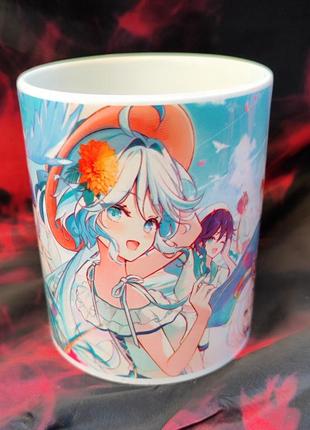 Чашка аниме genshin impact геншин импакт райден фурина обмен мавуика находа венти итер