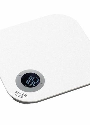 Весы кухонные adler ad 3180 (до 10 кг, г, унция, мл, тара, плоская стеклянная платформа)
