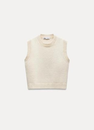 Однотонний трикотажний жилет zara