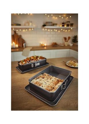 Разъемная прямоугольная форма для торта с антипригарным покрытием серый zenker