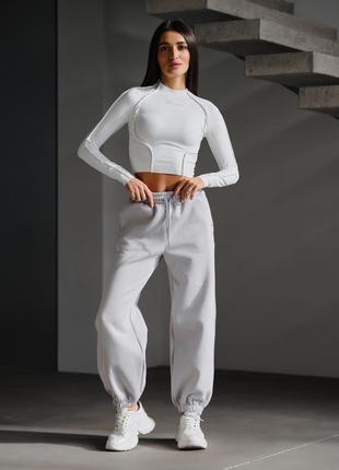 Жіночі спортивні штани staff fox light gray fleece